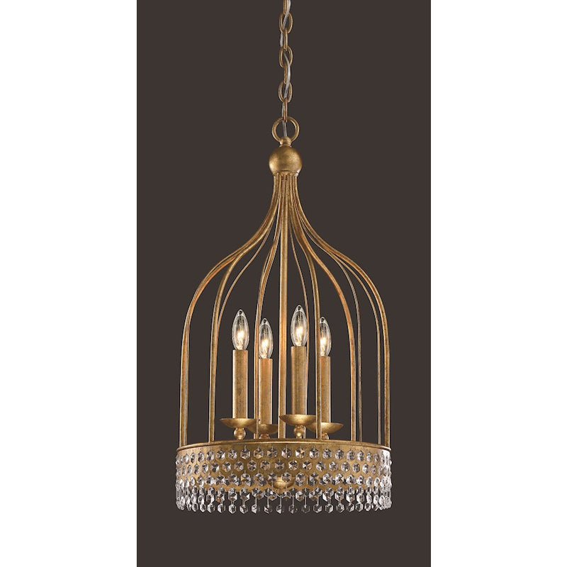 Metropolitan Lighting Kingsmont 14in 4-Light Pendant | Traditional Glitz Gold Leaf | Dining Room & Kitchen Island | 14 x 14 x 27 in | Model N7654-705