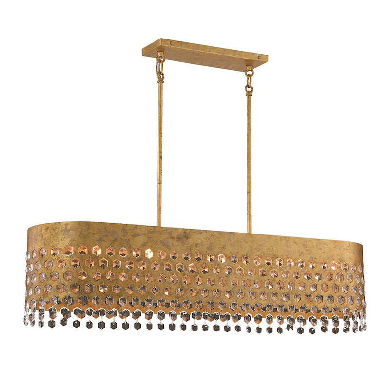Metropolitan Lighting Kingsmont 42in 10-Light Island | Traditional Glitz Gold Leaf | Kitchen Island & Dining Room | 14 x 42 x 15 in | Model N7655-705