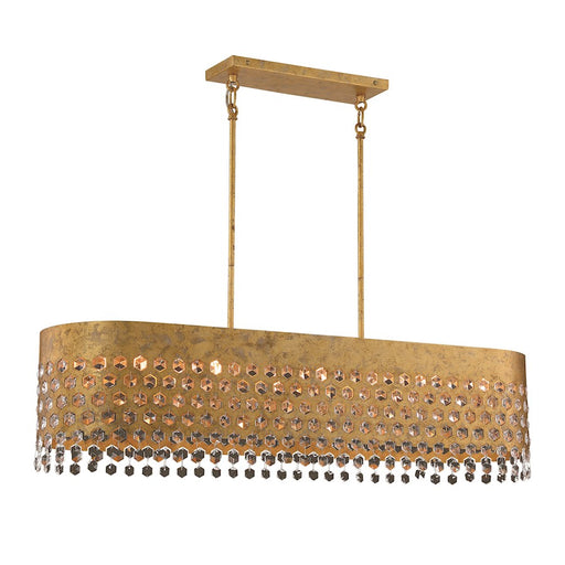 Metropolitan Lighting Kingsmont 42in 10-Light Island | Traditional Glitz Gold Leaf | Kitchen Island & Dining Room | 14 x 42 x 15 in | Model N7655-705
