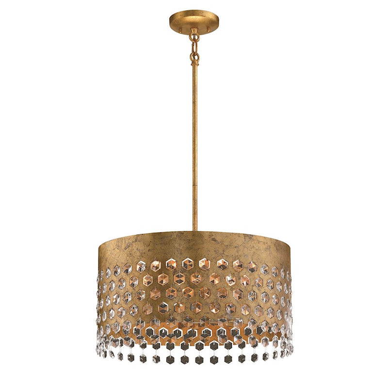 Metropolitan Lighting Kingsmont 18in 6-Light Pendant | Traditional Glitz Gold Leaf | Kitchen Island & Dining Room | 18 x 18 x 20 in | Model N7656-705