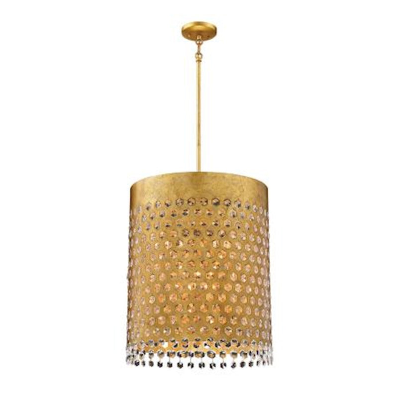 Metropolitan Lighting Kingsmont Small 14in 6-Light Pendant | Traditional Glitz Gold Leaf | Kitchen Island & Dining Room | Model N7657-705