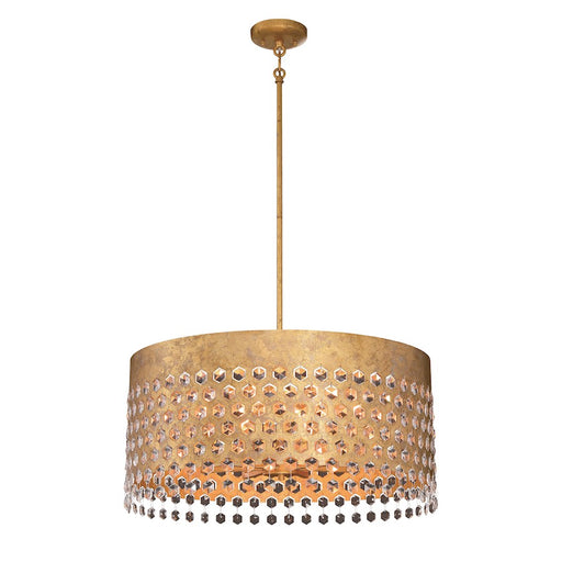 Metropolitan Lighting Kingsmont 24in 8-Light Pendant | Traditional Glitz Gold Leaf | Kitchen Island & Dining Room | 24 x 24 x 20 in | Model N7658-705