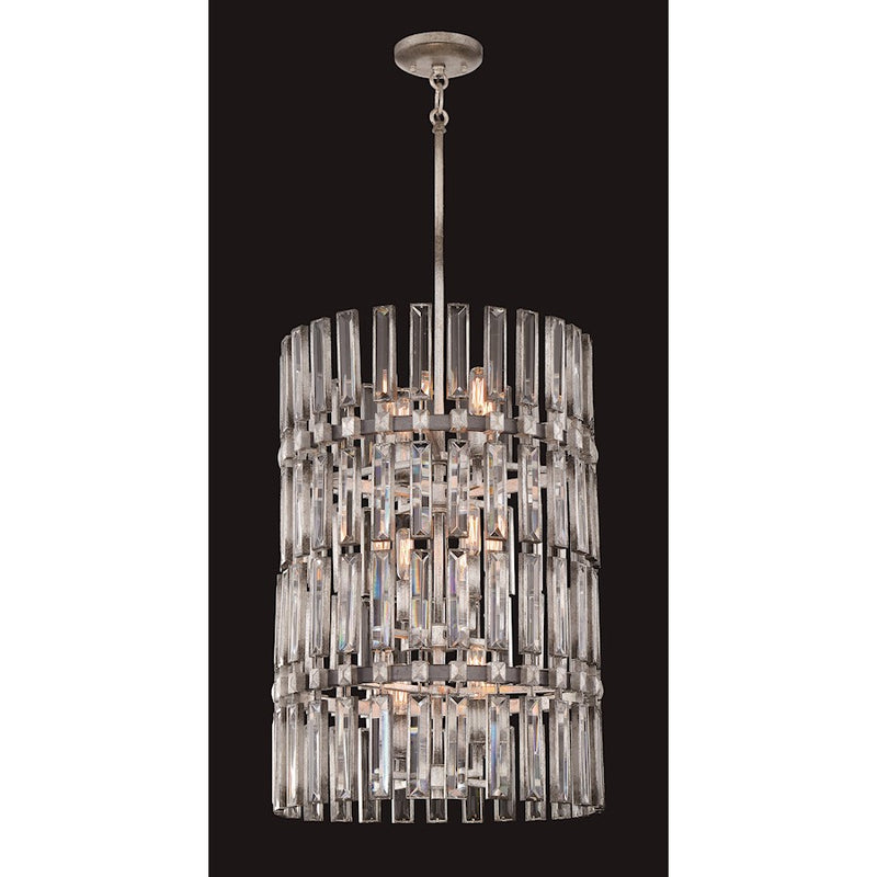 Metropolitan Lighting Belle Aurore 17in 12-Light Pendant | Contemporary Shadow Silver Leaf Metal | Living Room & Foyer | Model N7711-700