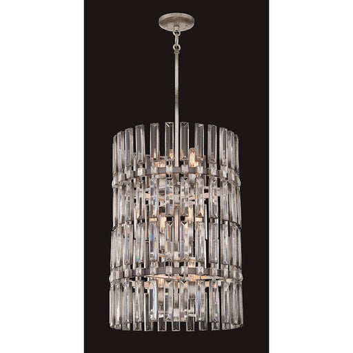 Metropolitan Lighting Belle Aurore 17in 12-Light Pendant | Contemporary Shadow Silver Leaf Metal | Living Room & Foyer | Model N7711-700
