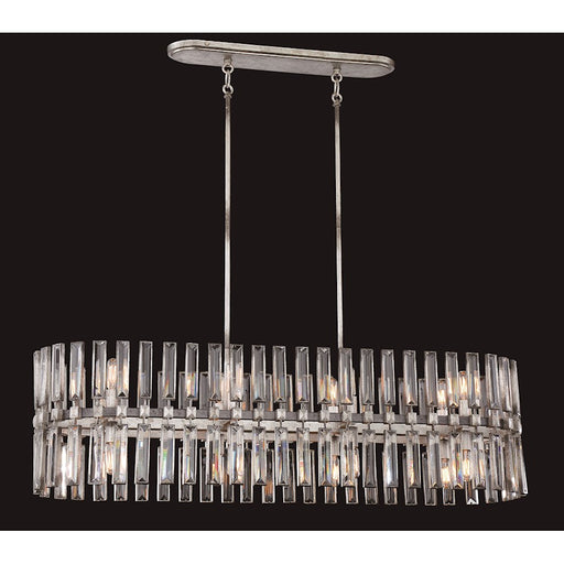 Metropolitan Lighting Belle Aurore 45in 16-Light Island Light | Contemporary Shadow Silver Leaf | Kitchen Island & Dining Room | Model N7715-700