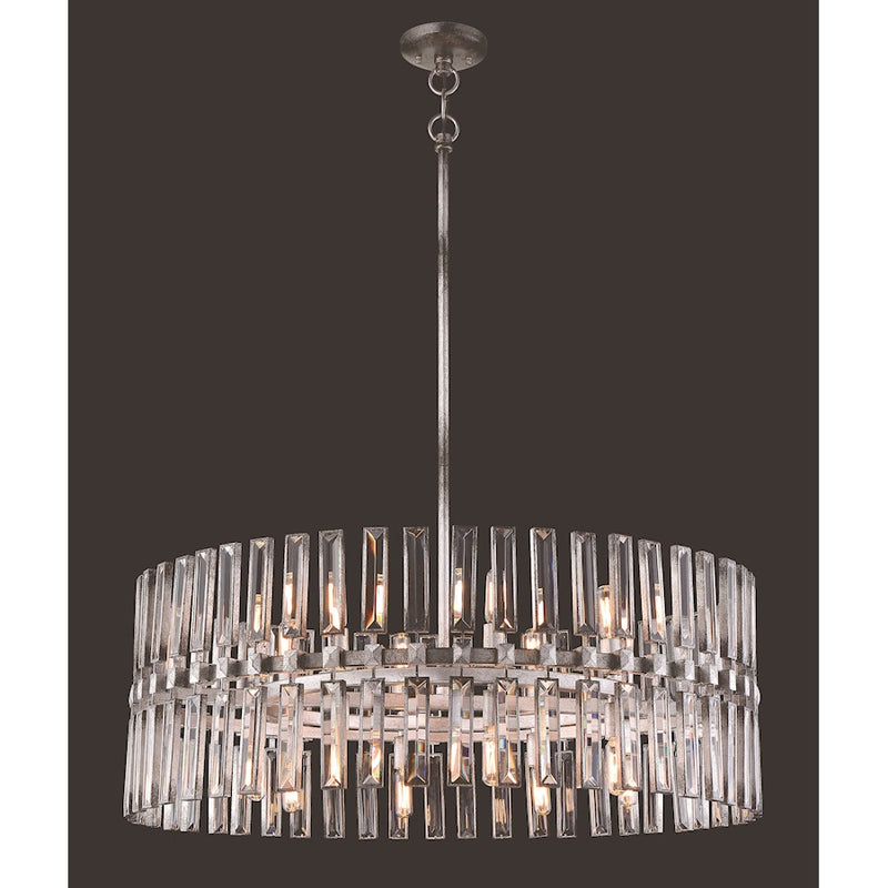 Metropolitan Lighting Belle Aurore 32.75in 16-Light Pendant | Contemporary Shadow Silver Leaf | Living Room & Foyer | Model N7716-700
