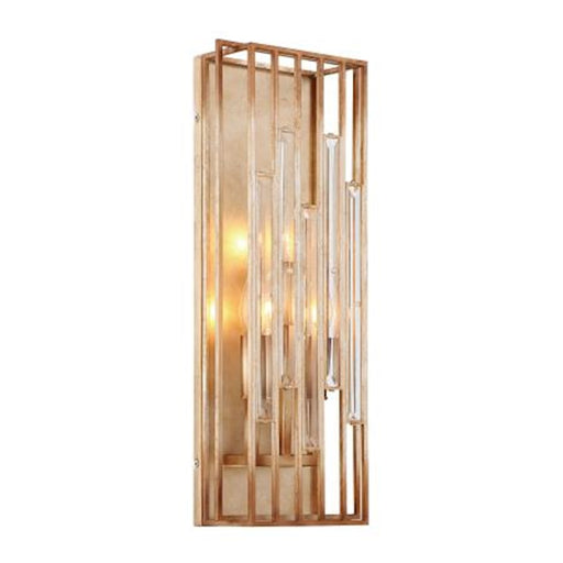 Metropolitan Lighting Ruxton Hall 8in 3-Light Wall Sconce | Contemporary Skyline Gold Leaf | Hallway & Bathroom Accent | Model N7723-710