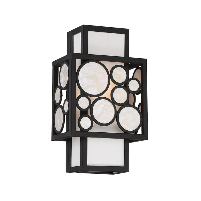 Minka Metropolitan Mosaic 1 Light Sconce, Rubbed Bronze/White