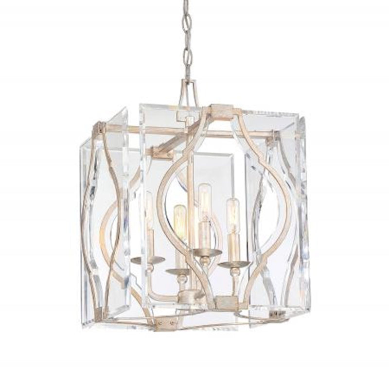 Metropolitan Lighting Brenton Cove 14in 4-Light Pendant | Transitional Gold Mist Gold Leaf | Kitchen Island & Dining Room | Model N7763-683