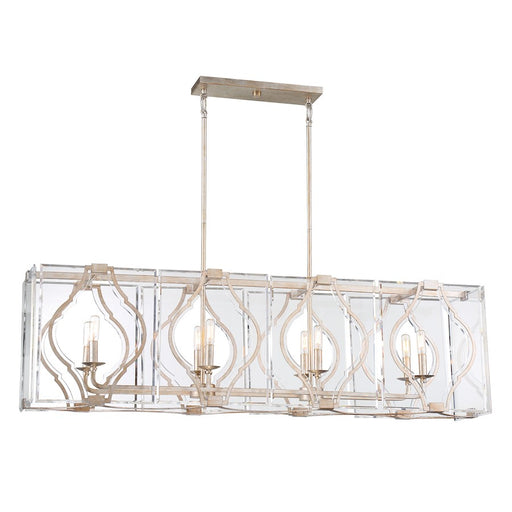 Metropolitan Lighting Brenton Cove 50in 8-Light Island Light | Transitional Gold Mist Gold Leaf Metal | Kitchen Island & Dining | Model N7766-683