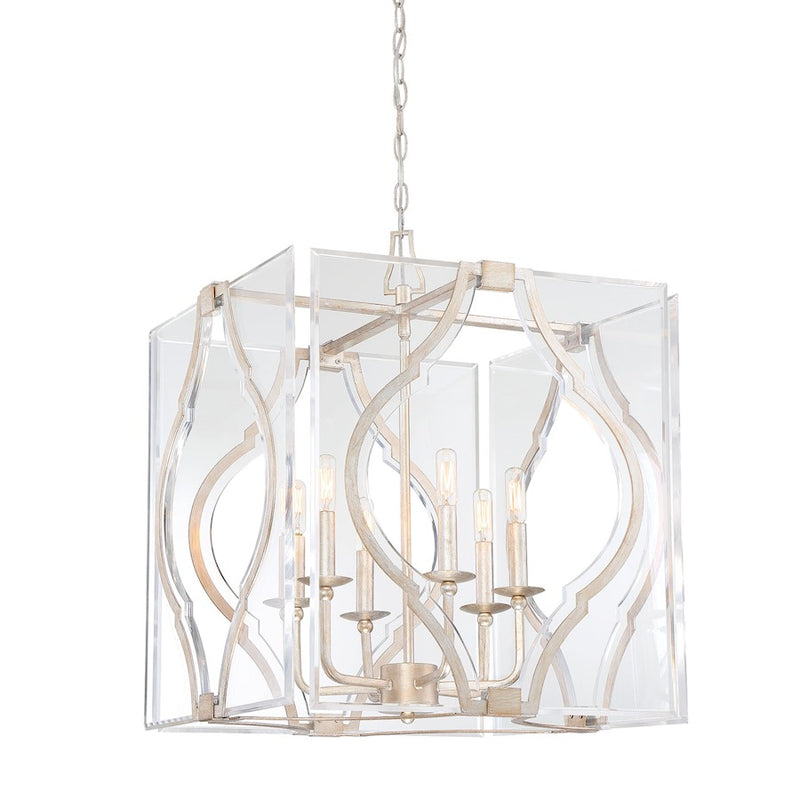 Metropolitan Lighting Brenton Cove 20in 6-Light Pendant | Transitional Gold Mist Gold Leaf | Kitchen Island & Dining Room | Model N7767-683