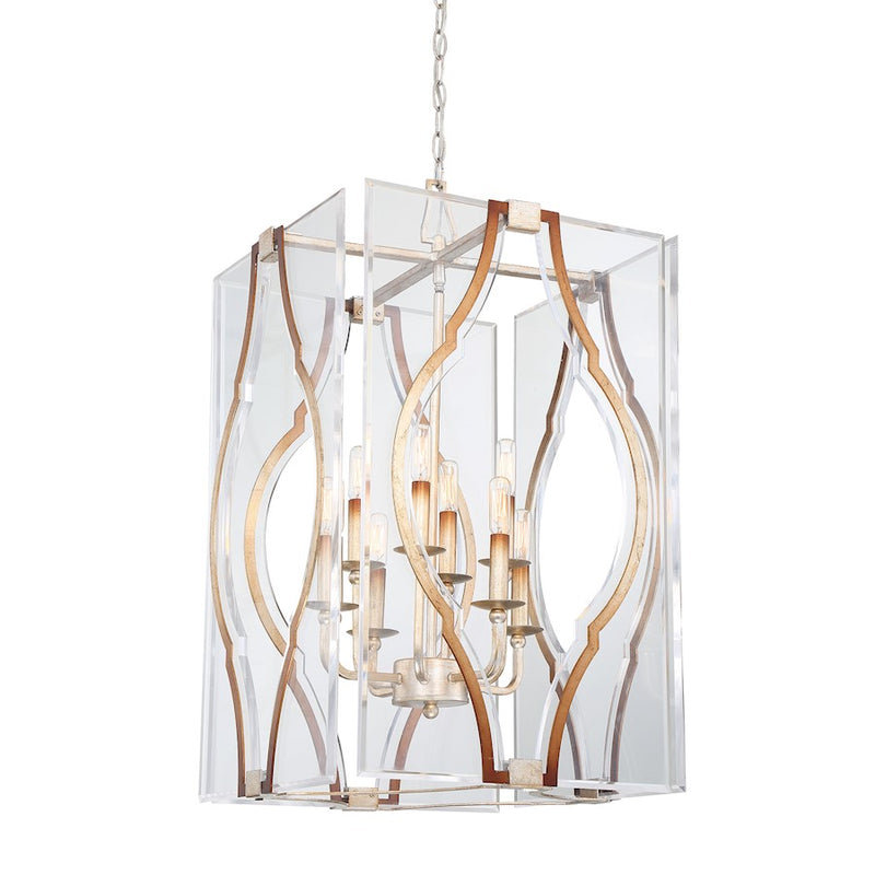 Metropolitan Lighting Brenton Cove 18in 8-Light Pendant | Transitional Gold Mist Gold Leaf | Kitchen Island & Dining Room | Model N7768-683