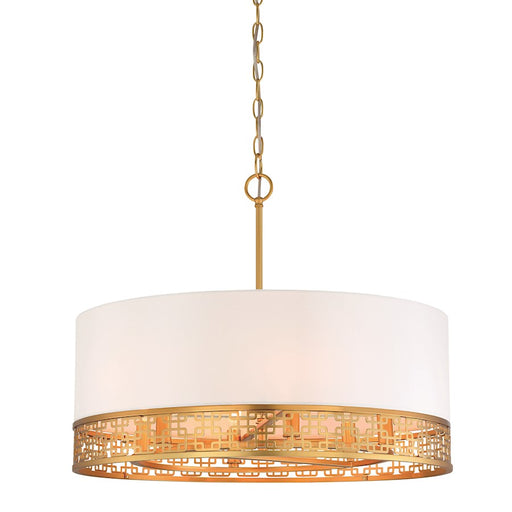 Metropolitan Lighting Blairmoor 25in 6-Light Pendant | Contemporary Honey Gold Metal | Kitchen Island & Dining Room | Model N7786-248