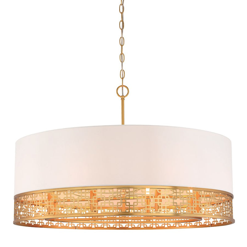 Metropolitan Lighting Blairmoor Small 34in 8-Light Pendant | Contemporary Honey Gold | Kitchen Island & Dining Room | Model N7788-248