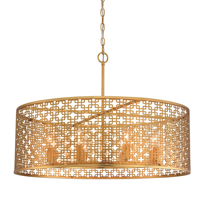 Metropolitan Lighting Blairmoor 30in 8-Light Pendant | Contemporary Honey Gold | Kitchen Island & Dining Room | 30 x 30 x 20 in | Model N7789-248