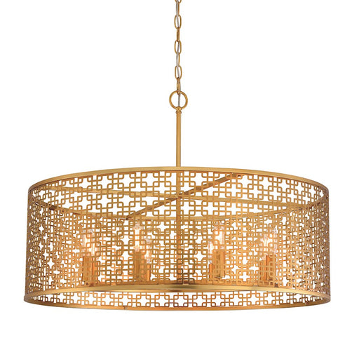 Metropolitan Lighting Blairmoor 30in 8-Light Pendant | Contemporary Honey Gold | Kitchen Island & Dining Room | 30 x 30 x 20 in | Model N7789-248