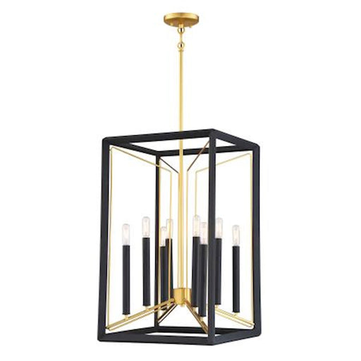 Metropolitan Lighting Sable Point 16in 8-Light Pendant | Contemporary Sand Black with Honey Gold Accent | Kitchen Island & Dining | Model N7858-707