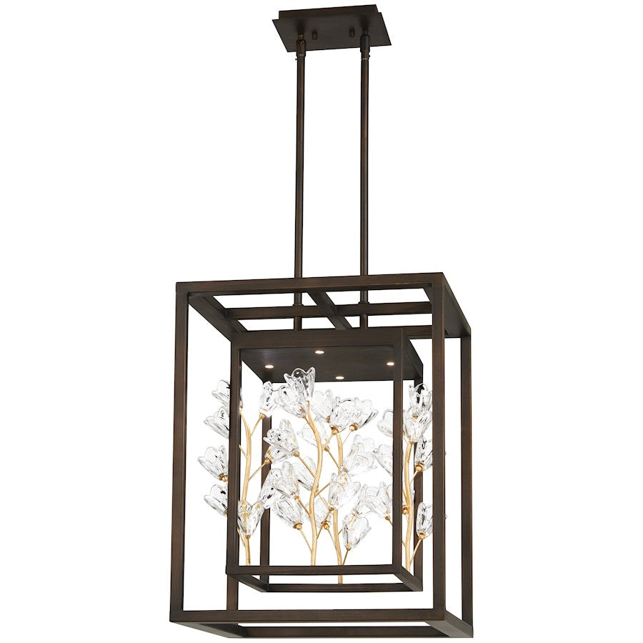 Minka Metropolitan Maison Des Fleurs 4 Light LED Pendant, BZ/Gold