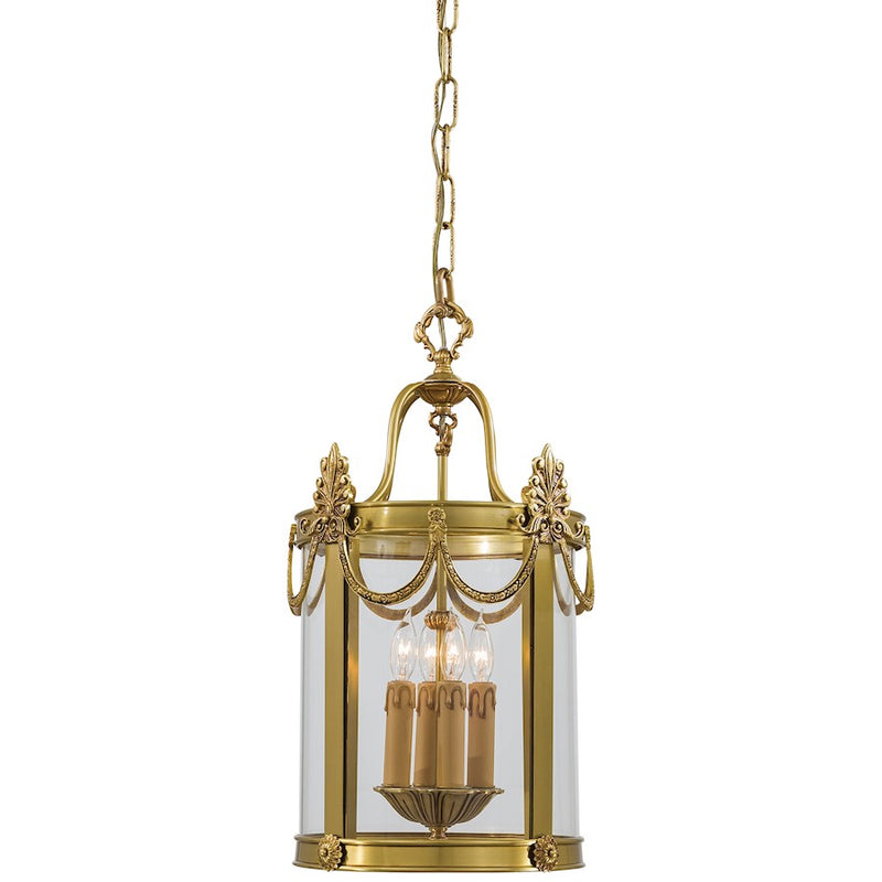 Metropolitan Lighting Metropolitan Family 12in 4-Light Foyer Pendant | Traditional Doré Gold and Clear Glass | Entryway & Foyer | Model N850704
