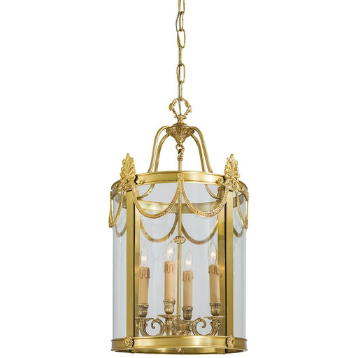 Metropolitan Lighting 4-Light Foyer Pendant | Traditional Doré Gold Cast Brass and Clear Glass | Entryway & Stairwell Light | Model N850804