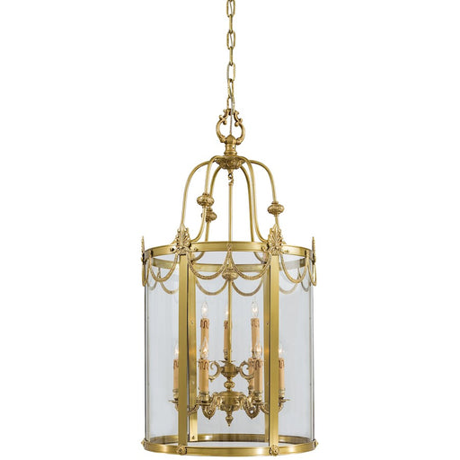 Metropolitan Lighting Metropolitan Family 24in 9-Light Foyer Pendant | Traditional Doré Gold and Clear Glass | Grand Entryway & Foyer | Model N850909