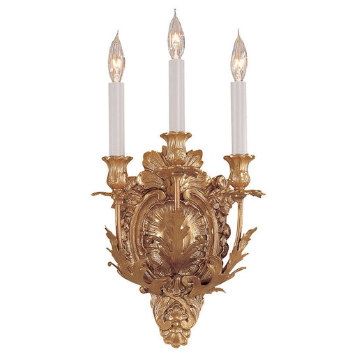 Metropolitan Lighting Metropolitan 11in 3-Light Wall Sconce | Traditional Glorious Gold | Hallway & Living Room Accent | 11 x 5 x 16 in | Model N9109