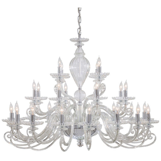 Metropolitan Lighting 28-Light Chandelier | Chrome Traditional Styling | Foyer & Dining Room Statement Light | 41 x 41 x 30 in | Model N9160