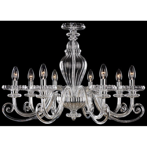 Metropolitan Lighting 8-Light Chandelier Chrome Clear Fluted Glass | Traditional Chrome and Clear Glass | Dining Room & Living Room | Model N9168