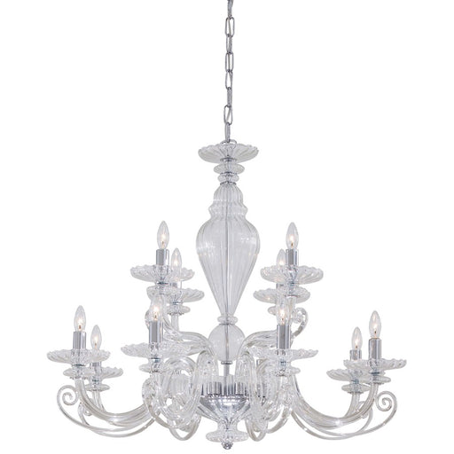 Metropolitan Lighting 30in 12-Light Chandelier | Traditional Chrome Finish | Dining Room & Living Room | 30 x 30 x 26 in | Model N9169