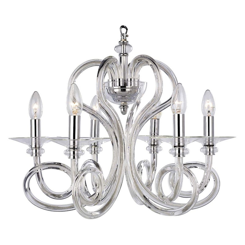 Metropolitan Lighting Family Collection 21in 6-Light Chandelier | Transitional Chrome | Dining Room & Living Room | 21 x 18 in | Model N9176