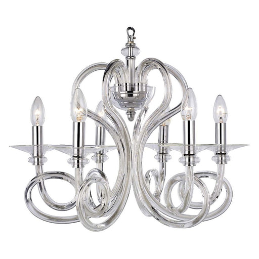 Metropolitan Lighting Family Collection 21in 6-Light Chandelier | Transitional Chrome | Dining Room & Living Room | 21 x 18 in | Model N9176