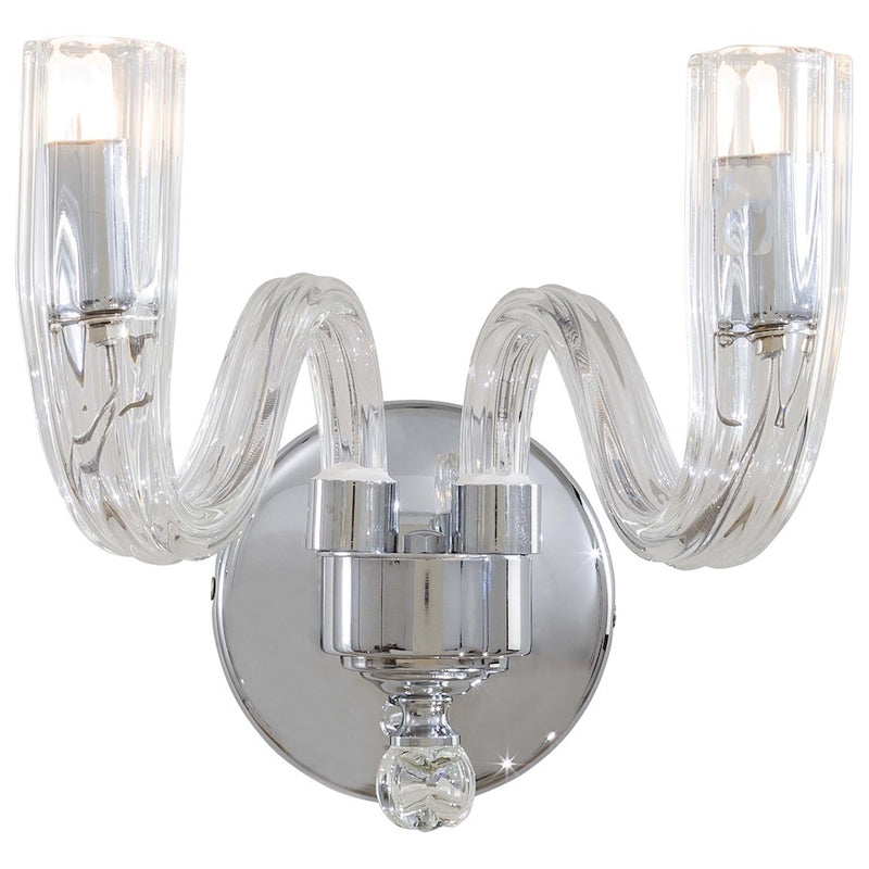 Metropolitan Lighting 2-Light Wall Sconce | Chrome Traditional Styling | Hallway & Bedroom Accent Light | 10 x 7 x 8 in | Model N9182
