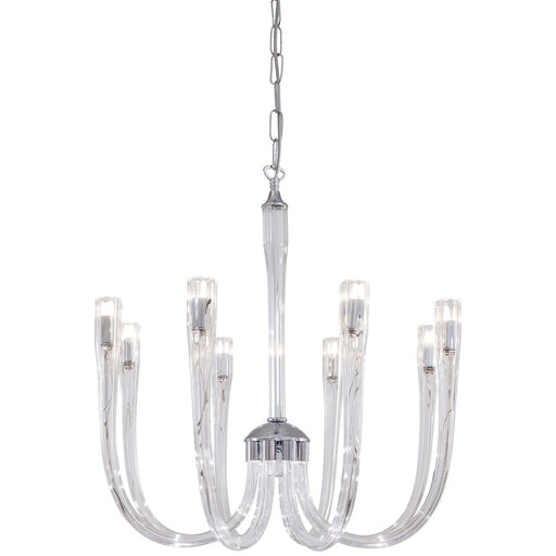 Metropolitan Lighting 22in 8-Light Chandelier | Traditional Chrome and Clear Fluted Glass | Dining Room & Foyer | 22 x 22 x 21 in | Model N9188