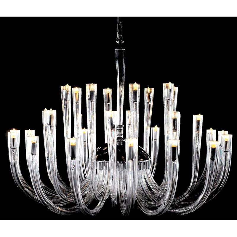 Metropolitan Lighting 37in 32-Light Chandelier | Traditional Chrome | Foyer & Dining Room | 37 x 37 x 24 in | Model N9189
