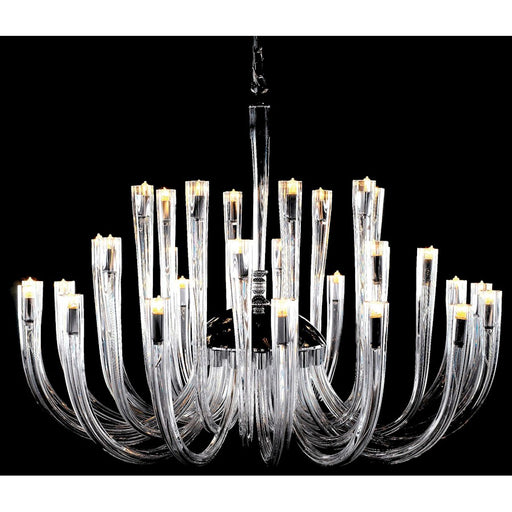 Metropolitan Lighting 37in 32-Light Chandelier | Traditional Chrome | Foyer & Dining Room | 37 x 37 x 24 in | Model N9189