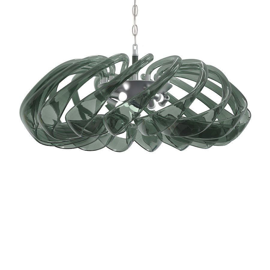 Minka Metropolitan Donatella 8Lt Pendant, Polished Nickel/Smoke Green - N9449