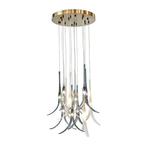 Minka Metropolitan 13 Light Pan Pendant, Gold/Clear/Blue/Green Smoked - N9493