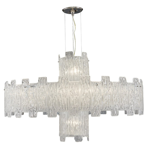 Metropolitan Lighting Metropolitan Family 47in 15-Light Chandelier | Transitional Chrome and Clear Crystal | Foyer & Dining Room | Model N950081
