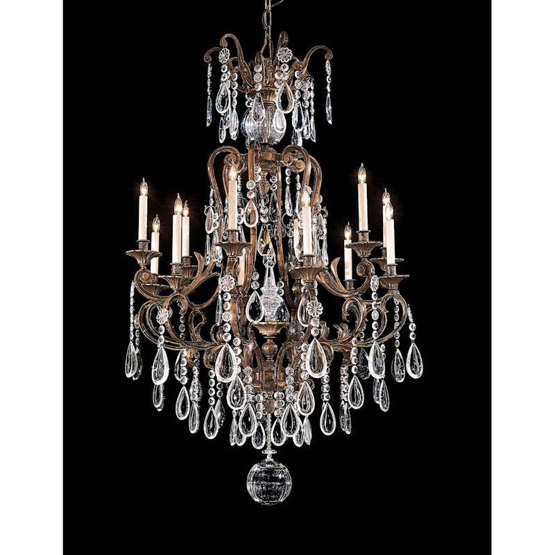 Metropolitan Lighting 62in 12-Light Chandelier | Traditional Oxidized Brass | Dining Room & Foyer | 38 x 62 in | Model N950115