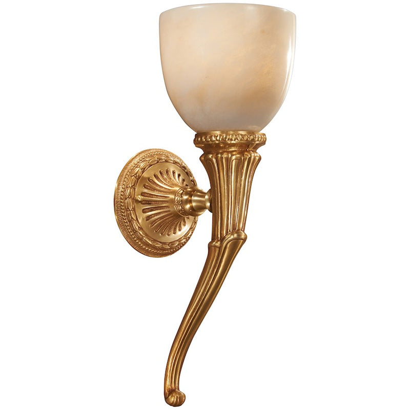 Metropolitan Lighting 18in 1-Light Wall Sconce | Transitional French Gold | Hallway & Bedroom Accent | 8 x 8 x 18 in | Model N950158
