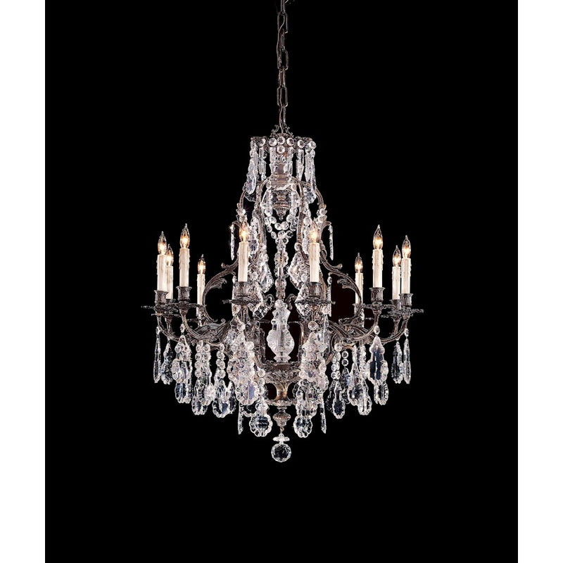 Metropolitan Lighting 39.5in 12-Light Chandelier | Traditional Oxidized Brass | Dining Room & Foyer | 33 x 40 in | Model N950201