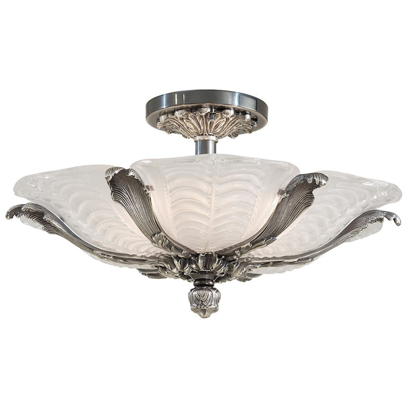 Metropolitan Lighting 27in 6-Light Semi Flush Mount | Traditional Platinum | Living Room & Bedroom | 27 x 14 in | Model N950495-54B