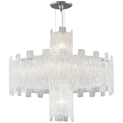 Metropolitan Lighting Metropolitan Family 32in 11-Light Chandelier | Chrome and Clear Crystal | Dining Room & Foyer | 32 x 32 x 38 in | Model N950949