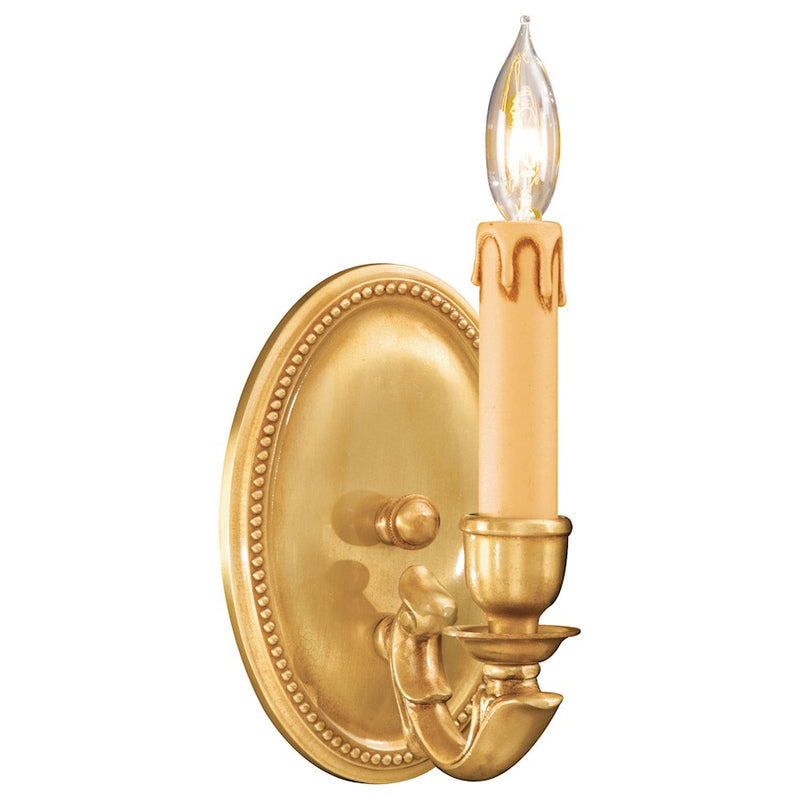 Metropolitan Lighting 1-Light Wall Sconce | Traditional French Gold | Bedroom & Hallway Accent | 5 x 5 x 8 in | Model N9808-FG