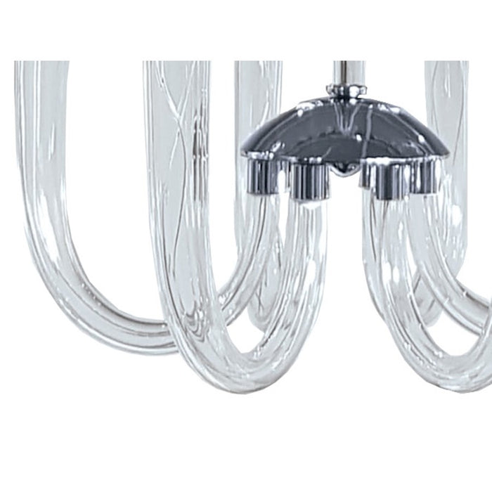 Minka Metropolitan 6 Light Pendant, Polished Nickel/Frosted