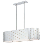 George Kovacs Bling Bling 36in 4-Light Island Light | Contemporary Chrome and Crystal | Kitchen Island & Dining Room | 12 x 36 x 9 in | Model P026-077