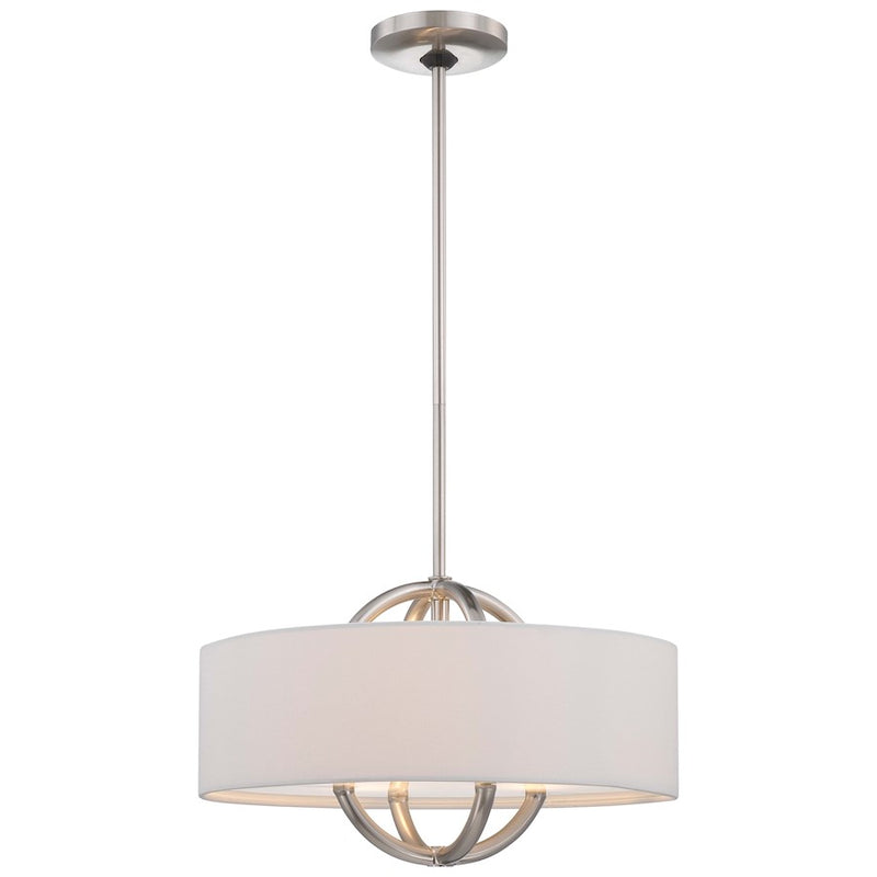 George Kovacs 3-Light Drum Pendant | Contemporary Brushed Nickel | Kitchen Island & Dining Room | 18 x 10 in | Model P075-084