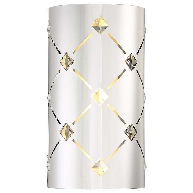 George Kovacs Crowned Wall Sconce | Chrome Clear Crystals | Living Room & Bedroom Accent | 6 x 4 x 12 in | Model P1030-077-L