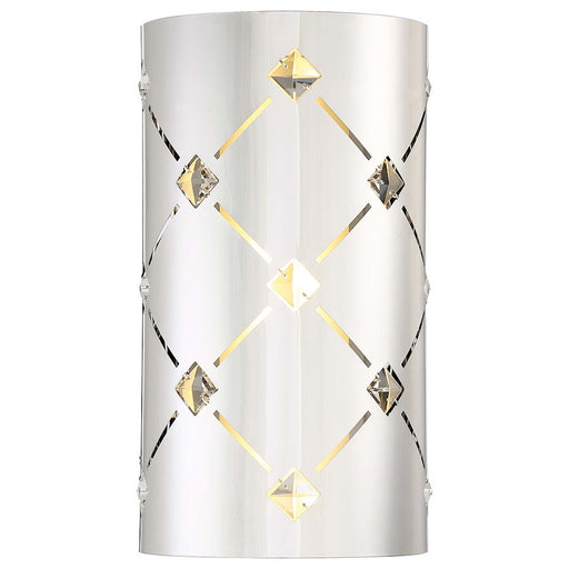 George Kovacs Crowned Wall Sconce | Chrome Clear Crystals | Living Room & Bedroom Accent | 6 x 4 x 12 in | Model P1030-077-L
