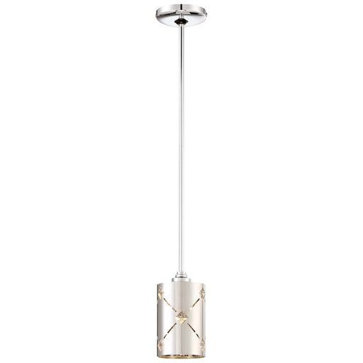 George Kovacs Crowned 4in LED Mini Pendant | Chrome Stainless Steel and Clear Crystal | Kitchen Island & Dining Room | Model P1031-077-L